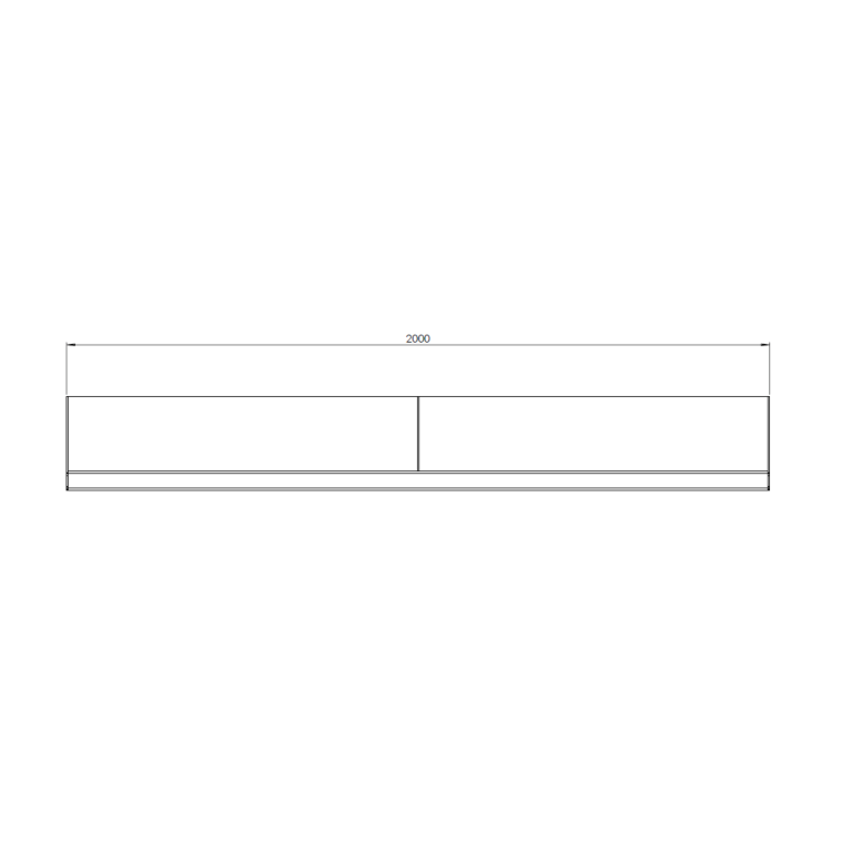 Stützwand aus pulverbeschichtetem Stahl gerade 2000mm (Höhe 400mm)