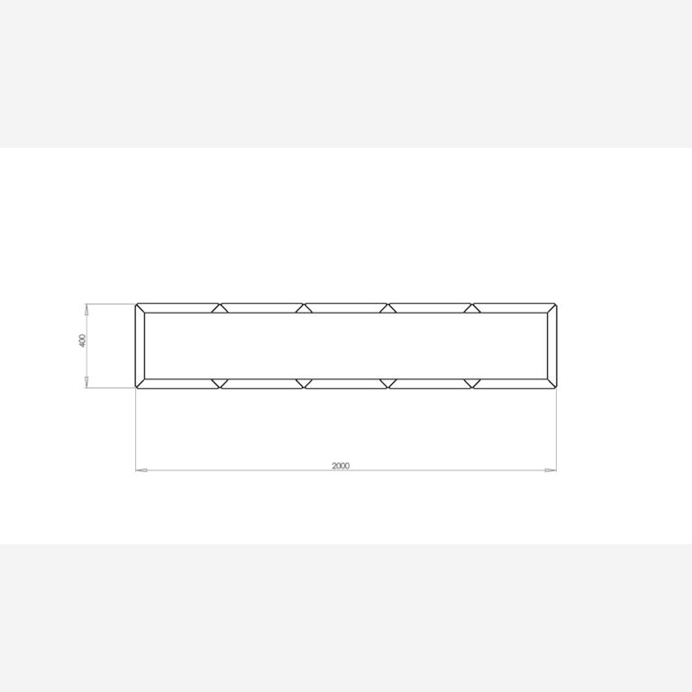 Pflanzgefäß aus pulverbeschichtetem Stahl Texas xxl 2000x400