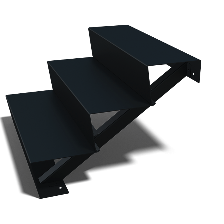 Schwarze Treppe New York 3-stufige (Breite 80 cm)