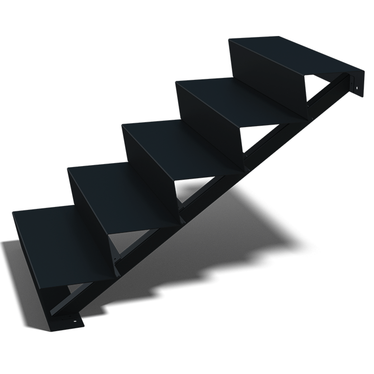 Schwarze Treppe New York 5-stufige (Breite 80 cm)