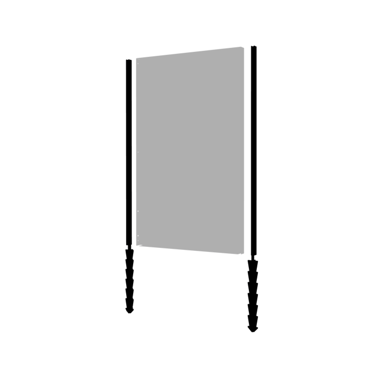 Pulverbeschichteter Stahlpfosten mit Erdspieß 190 x 6 x 3 cm