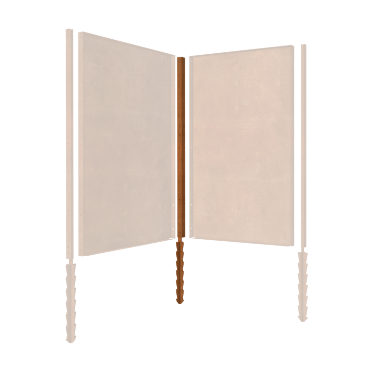 Cortenstahl-Eckpfosten mit Erdspieß 190 x 6 x 3 cm
