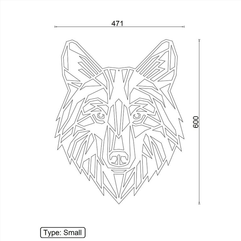 Wanddekoration aus Cortenstahl Wolf 1.0