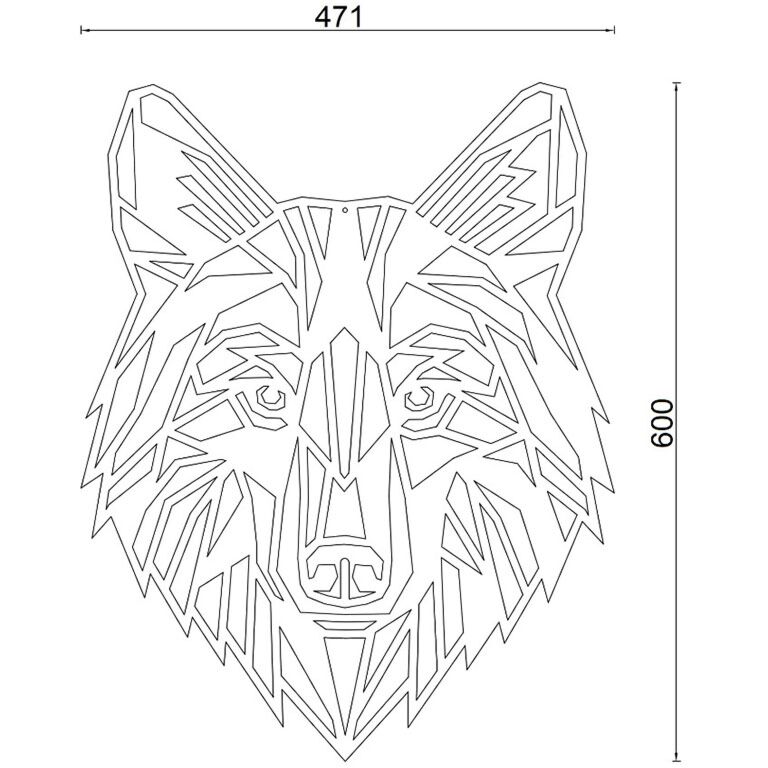 Wanddekoration aus Metall Wolf 1.0
