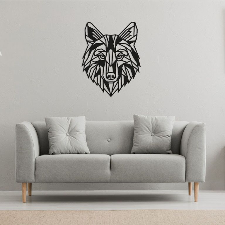 Wanddekoration aus Metall Wolf 1.0