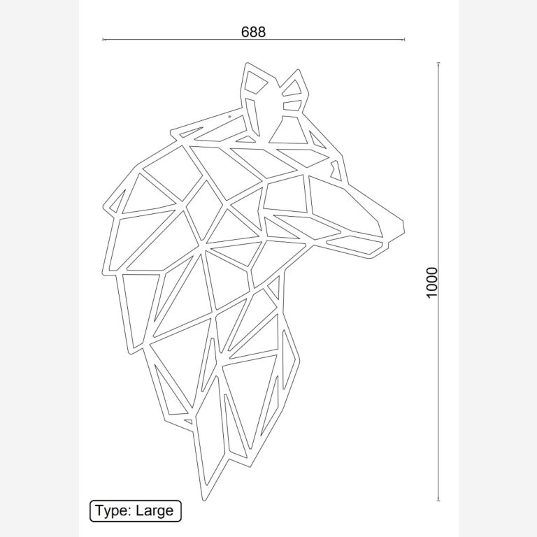 Wanddekoration aus Cortenstahl Wolf 2.0