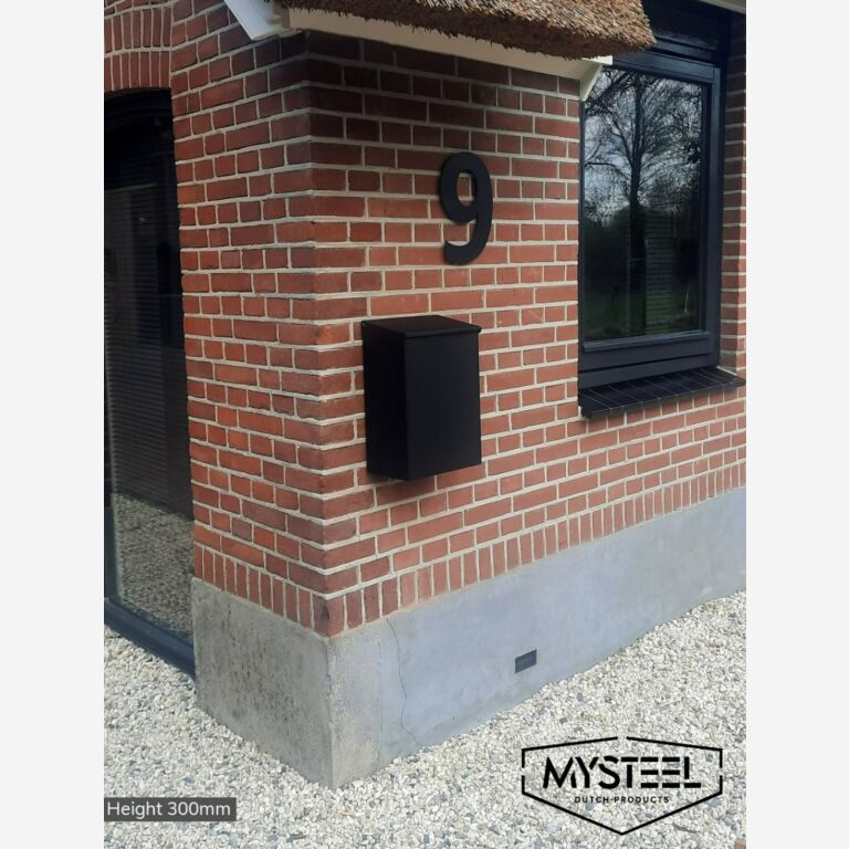 Schwarze Edelstahl-Hausnummer 5 - 30 cm