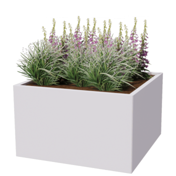 Pflanzkübel aus Stahl - Viereckig - 100 x 100 x 40 cm - Andere RAL farbe - Mit Bodenplatte