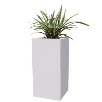 Pflanzkübel aus Stahl - Viereckig - 30 x 30 x 60 cm - Andere RAL farbe - Mit Bodenplatte - Mit Rollen