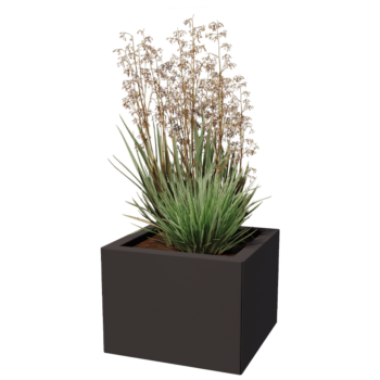 Pflanzkübel aus Stahl - Viereckig - 40 x 40 x 40 cm - RAL9005 matte (schwarz) - Ohne Bodenplatte