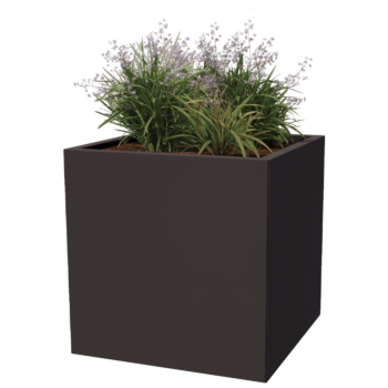 Pflanzkübel aus Stahl - Viereckig - 70 x 70 x 70 cm - Andere RAL farbe - Mit Bodenplatte - Mit Rollen