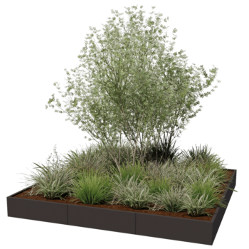 Hochbeet XXL aus Stahl - Viereckig - 300 x 300 x 100 cm - Andere RAL farbe - Ohne Bodenplatte