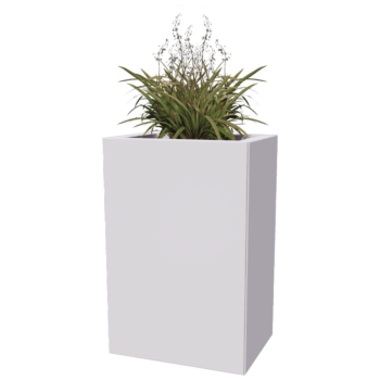 Pflanzkübel aus Stahl - Rechteckig - 40 x 30 x 60 cm - Andere RAL farbe - Mit Bodenplatte - Mit Rollen