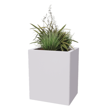 Pflanzkübel aus Stahl - Rechteckig - 50 x 40 x 40 cm - Andere RAL farbe - Mit Bodenplatte - Mit Rollen