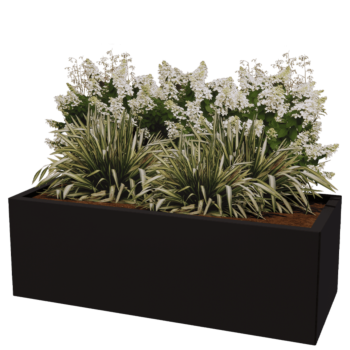 Pflanzkübel aus Stahl - Rechteckig - 120 x 50 x 60 cm - Andere RAL farbe - Mit Bodenplatte