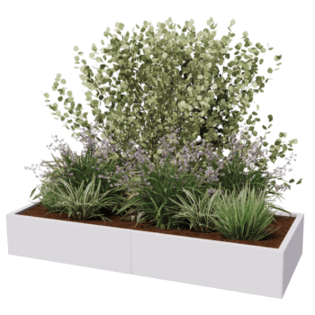 Hochbeet XXL aus Stahl - Rechteckig - 200 x 80 x 60 cm - RAL9010 matte (weiß) - Mit Bodenplatte