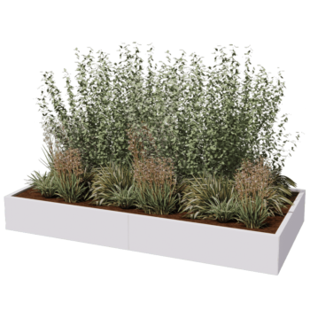 Hochbeet XXL aus Stahl - Rechteckig - 240 x 120 x 60 cm - RAL9010 matte (weiß) - Ohne Bodenplatte