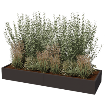 Hochbeet XXL aus Stahl - Rechteckig - 240 x 80 x 80 cm - RAL9005 matte (schwarz) - Ohne Bodenplatte