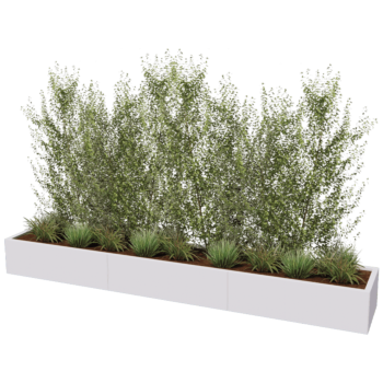 Hochbeet XXL aus Stahl - Rechteckig - 300 x 50 x 40 cm - Andere RAL farbe - Mit Bodenplatte