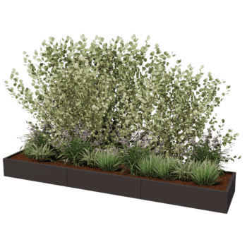 Hochbeet XXL aus Stahl - Rechteckig - 360 x 80 x 80 cm - Andere RAL farbe - Ohne Bodenplatte