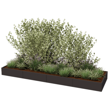 Hochbeet XXL aus Stahl - Rechteckig - 400 x 120 x 80 cm - RAL9010 matte (weiß) - Mit Bodenplatte