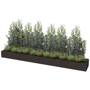 Hochbeet XXL aus Stahl - Rechteckig - 400 x 60 x 60 cm - Andere RAL farbe - Ohne Bodenplatte