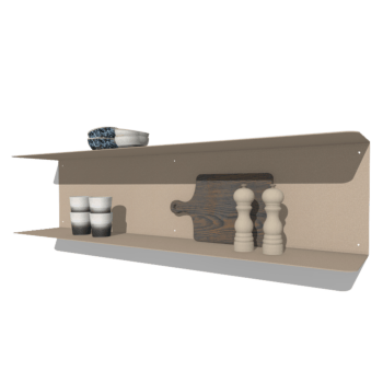 Wandregal aus pulverbeschichtetem Stahl C-Form 120 x 20 cm