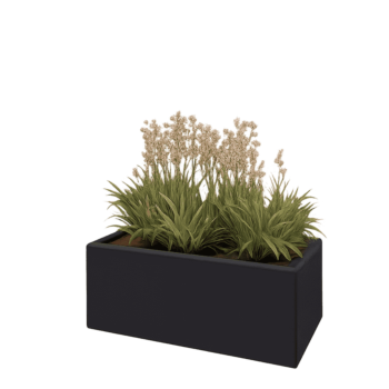 Pflanzkübel aus Stahl - Rechteckig - 80 x 40 x 30 cm - RAL9005 matte (schwarz) - Ohne Bodenplatte