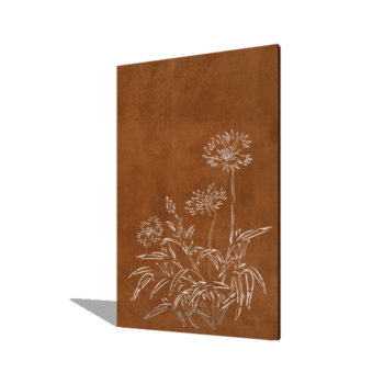 Cortenstahl-Paneel Kornblume 120 x 6 x 190 cm