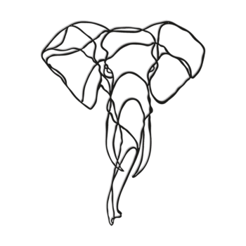 Wanddeko aus Metall - Elefant 1.0 Large - 100 x 80,1 cm