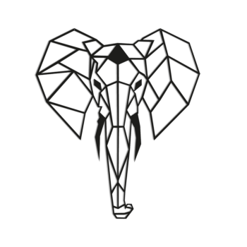 Wanddeko aus Metall - Elefant 2.0 Small - 60 x 51,7 cm