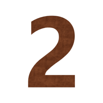 Cortenstahl Hausnummer 2 - 19,6 x 30 cm