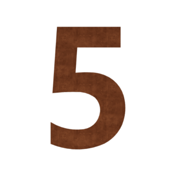 Cortenstahl Hausnummer 5 - 48,7 x 80 cm