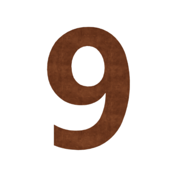 Cortenstahl Hausnummer 9 - 20,2 x 30 cm