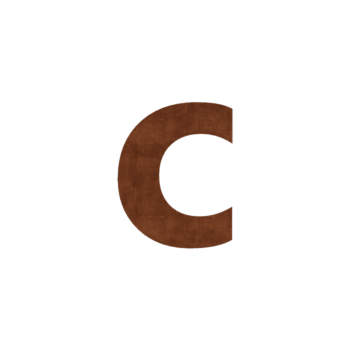 Cortenstahl Hausnummer c - 50 cm