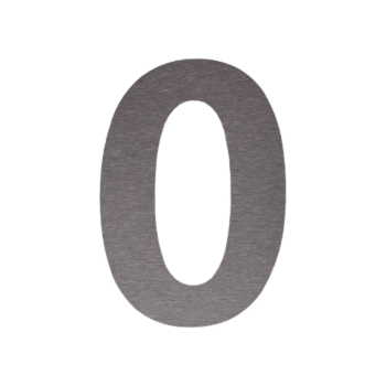 Hausnummer aus Edelstahl 0 - 10,4 x 15 cm - Gebürstet