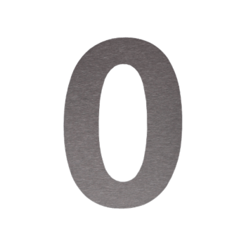 Hausnummer aus Edelstahl 0 - 20,4 x 30 cm - Gebürstet