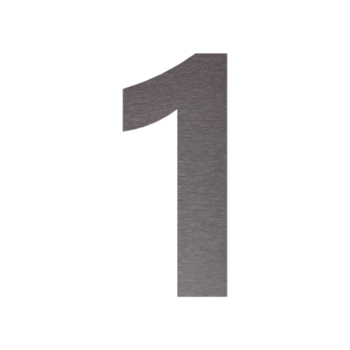 Hausnummer aus Edelstahl 1 - 12,9 x 30 cm - Gebürstet