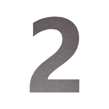 Hausnummer aus Edelstahl 2 - 52,3 x 80 cm - Gebürstet