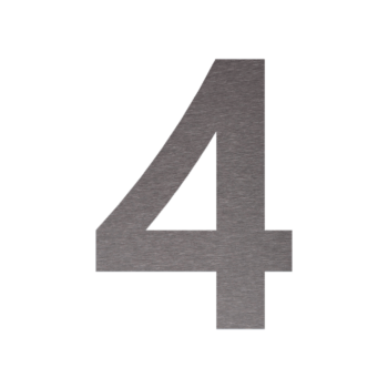 Hausnummer aus Edelstahl 4 - 11,7 x 15 cm - Gebürstet