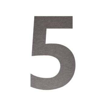 Hausnummer aus Edelstahl 5 - 48,7 x 80 cm - Gebürstet