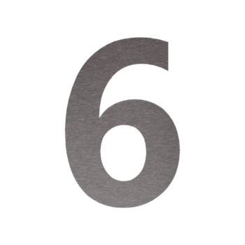 Hausnummer aus Edelstahl 6 - 10,1 x 15 cm - Gebürstet