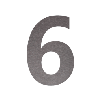 Hausnummer aus Edelstahl 6 - 33,6 x 50 cm - Gebürstet