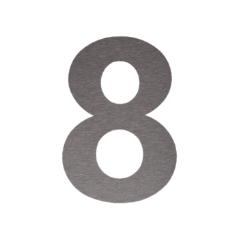Hausnummer aus Edelstahl 8 - 10,3 x 15 cm - Gebürstet