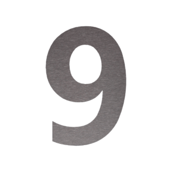 Hausnummer aus Edelstahl 9 - 20,2 x 30 cm - Gebürstet