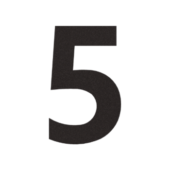 Schwarze Edelstahl-Hausnummer 5 - 15 cm