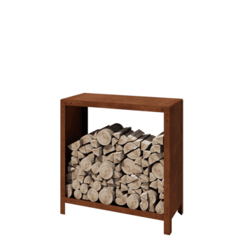 Cortenstahl Holzlager - Indiana - 100 x 40 x 100 cm