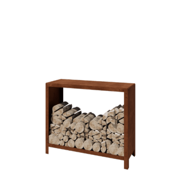Holzlager aus Cortenstahl Indiana 100 x 120 x 40 cm