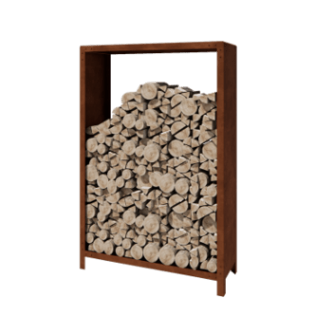 Holzlager aus Cortenstahl Indiana 180 x 120 x 40 cm