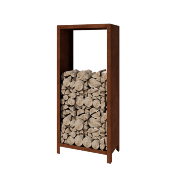 Holzlager aus Cortenstahl Indiana 180 x 80 x 40 cm